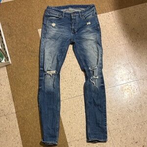 Ksubi Distressed Blue Skinny Jeans